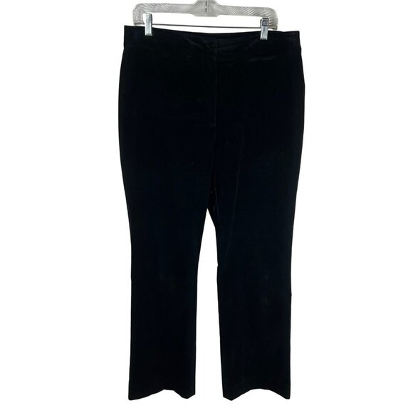 Escada Sport Velvet Straight Leg Pants Women 42 12 Large Black Classic Holiday - Picture 1 of 9